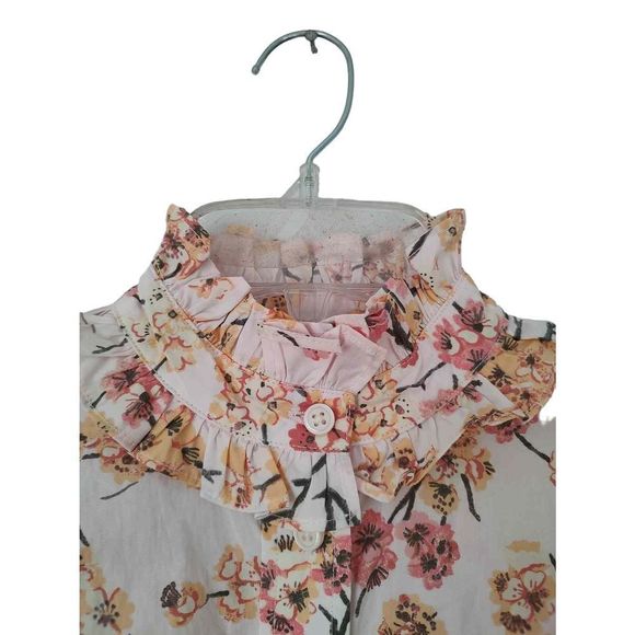 J. Crew Blouse size 00 pink floral button down - Picture 3 of 8
